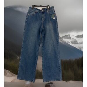 NWT RSQ Womens Size 27 High Rise Baggy Jeans Blue Medium Wash New NWT